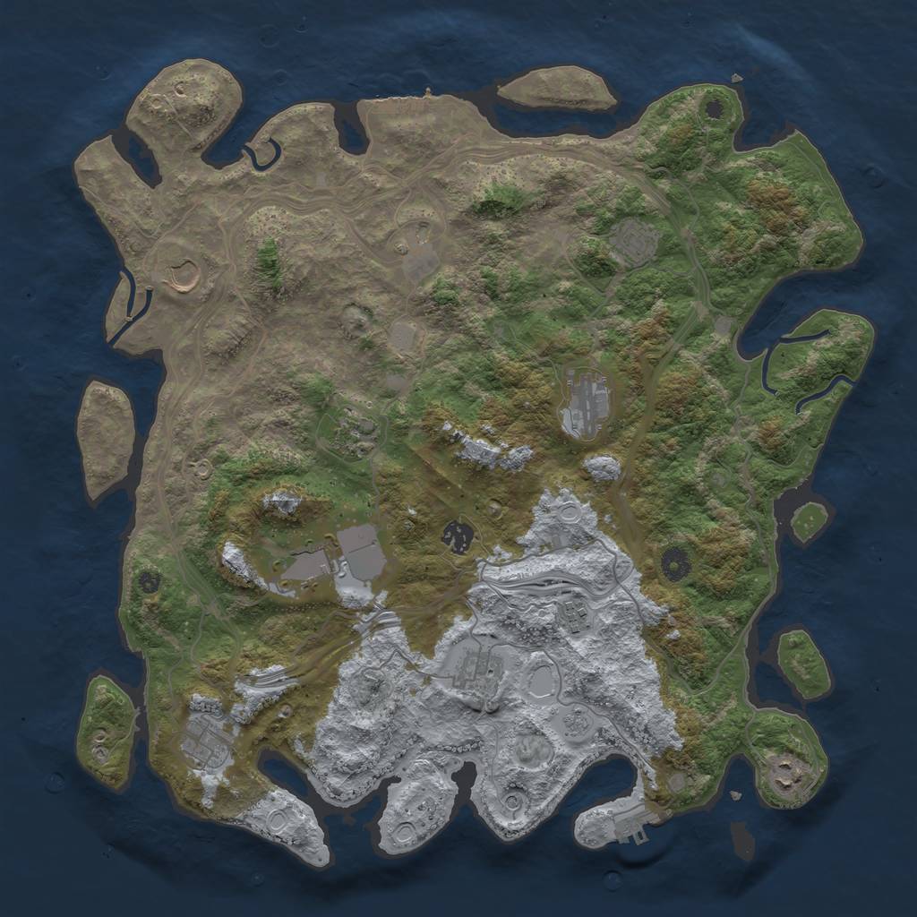 Rust Map: Procedural Map, Size: 4300, Seed: 2071986917, 20 Monuments