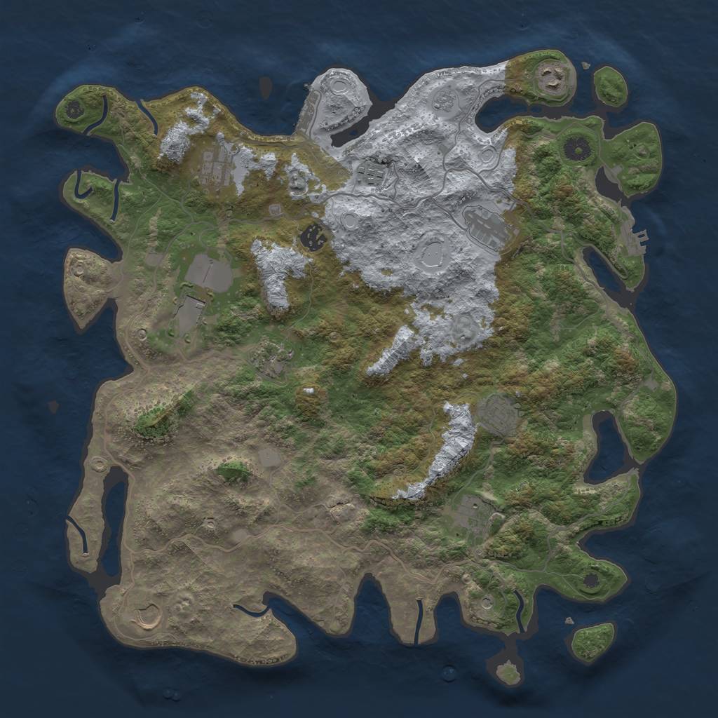 Rust Map: Procedural Map, Size: 4200, Seed: 813571327, 19 Monuments