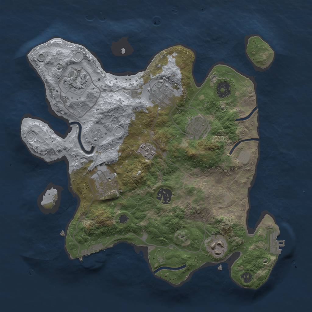 Rust Map: Procedural Map, Size: 3000, Seed: 52676, 15 Monuments