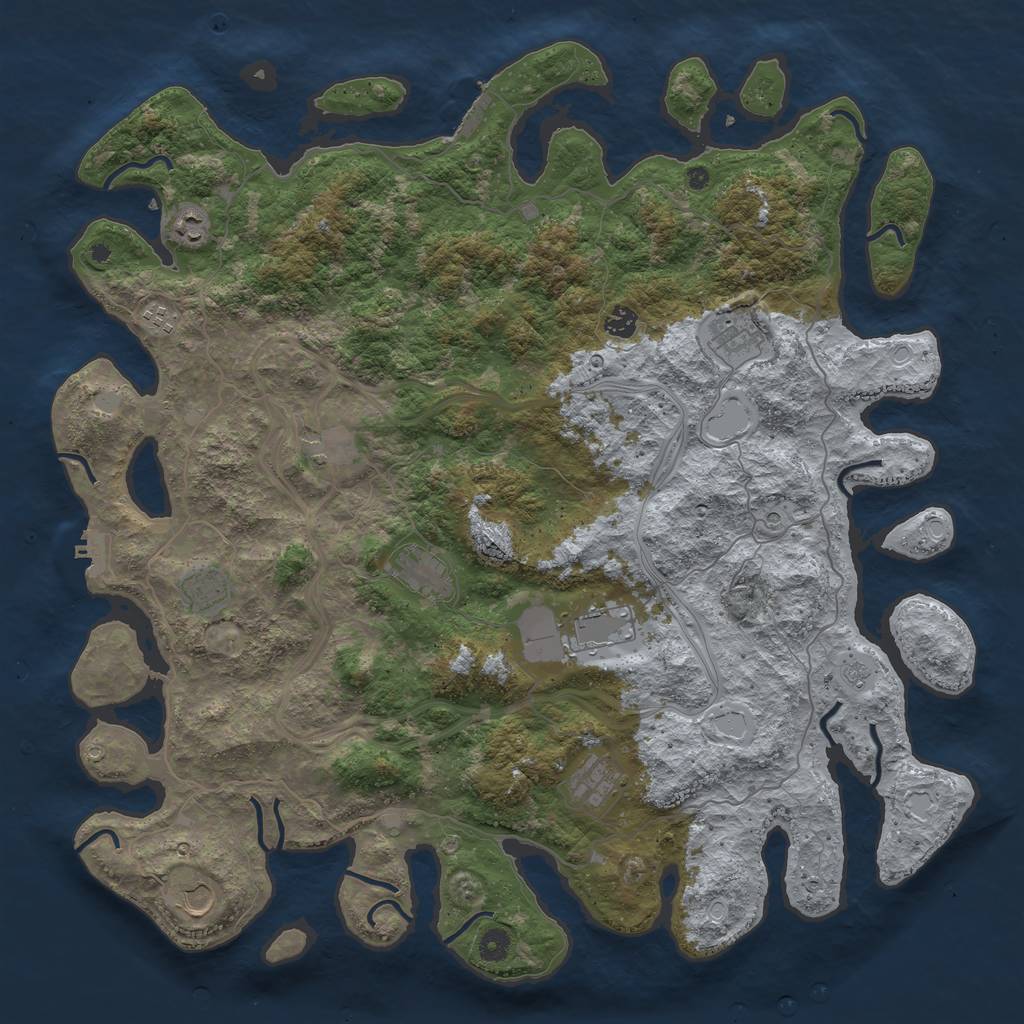 Rust Map: Procedural Map, Size: 4750, Seed: 1445092205, 19 Monuments
