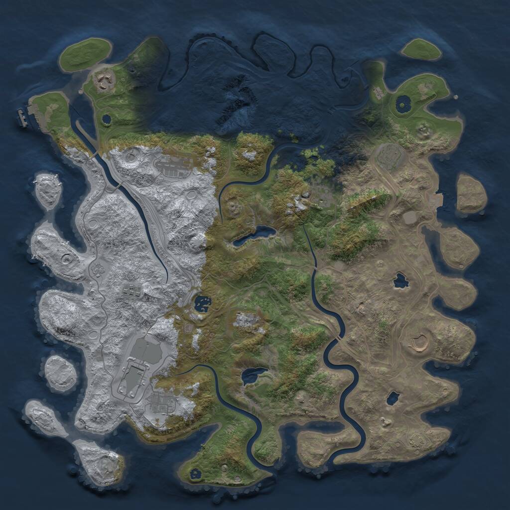 Rust Map: Procedural Map, Size: 4500, Seed: 956914519, 15 Monuments