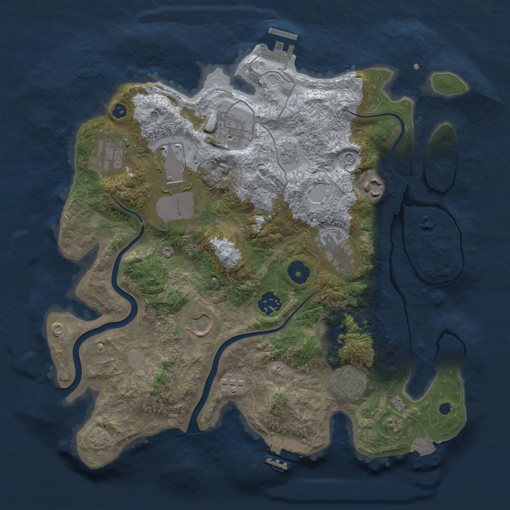 Rust Map: Procedural Map, Size: 3500, Seed: 931950669, 15 Monuments