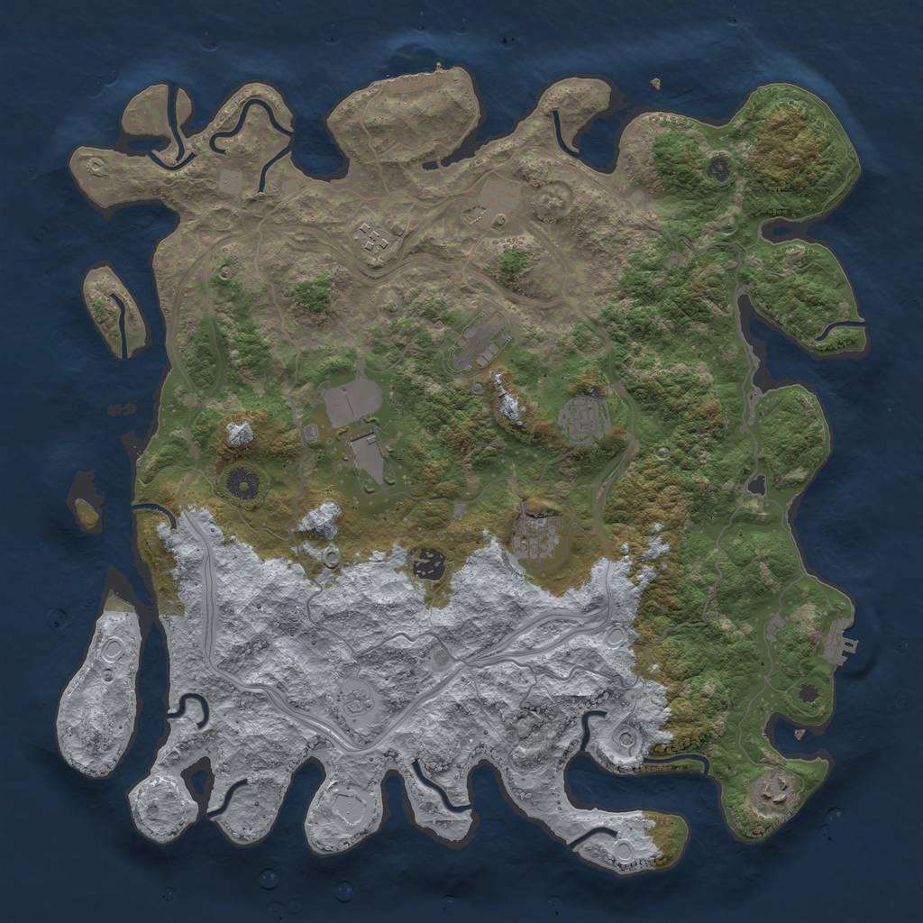 Rust Map: Procedural Map, Size: 4250, Seed: 171544952, 17 Monuments