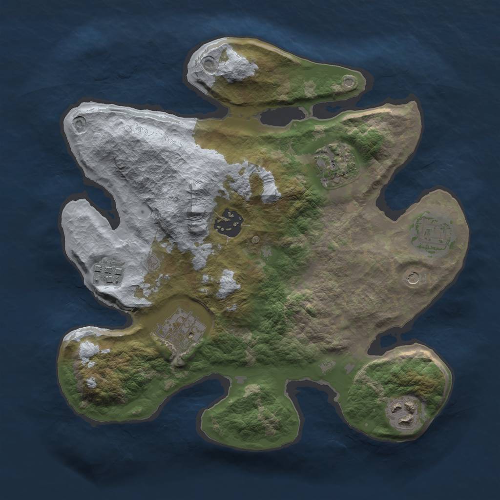 Rust Map: Barren, Size: 2700, Seed: 12, 9 Monuments