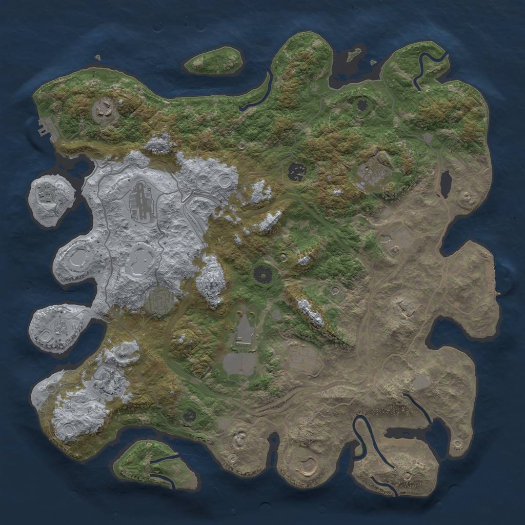 Rust Map: Procedural Map, Size: 4250, Seed: 1778866268, 20 Monuments