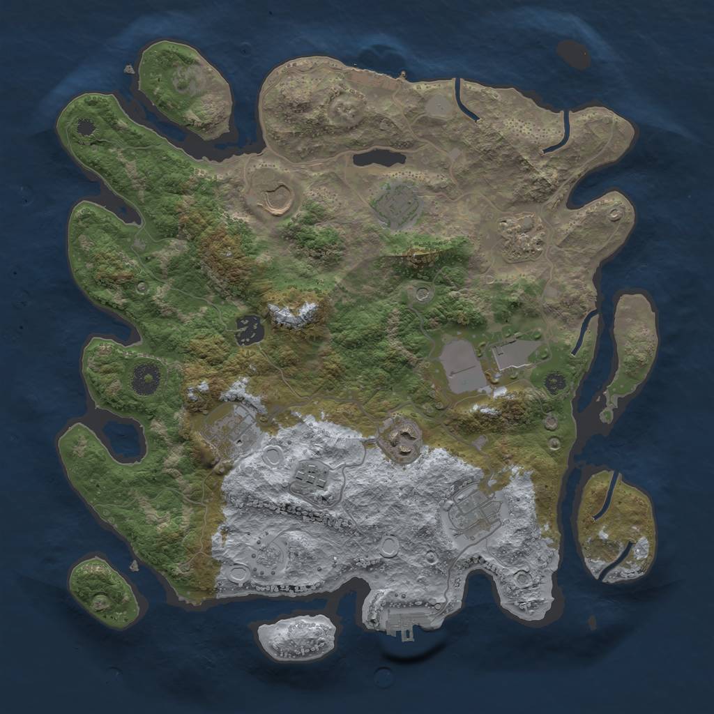 Rust Map: Procedural Map, Size: 3500, Seed: 11081982, 18 Monuments