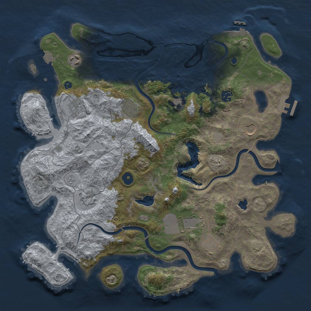 Rust Map: Procedural Map, Size: 4000, Seed: 7761507, 15 Monuments