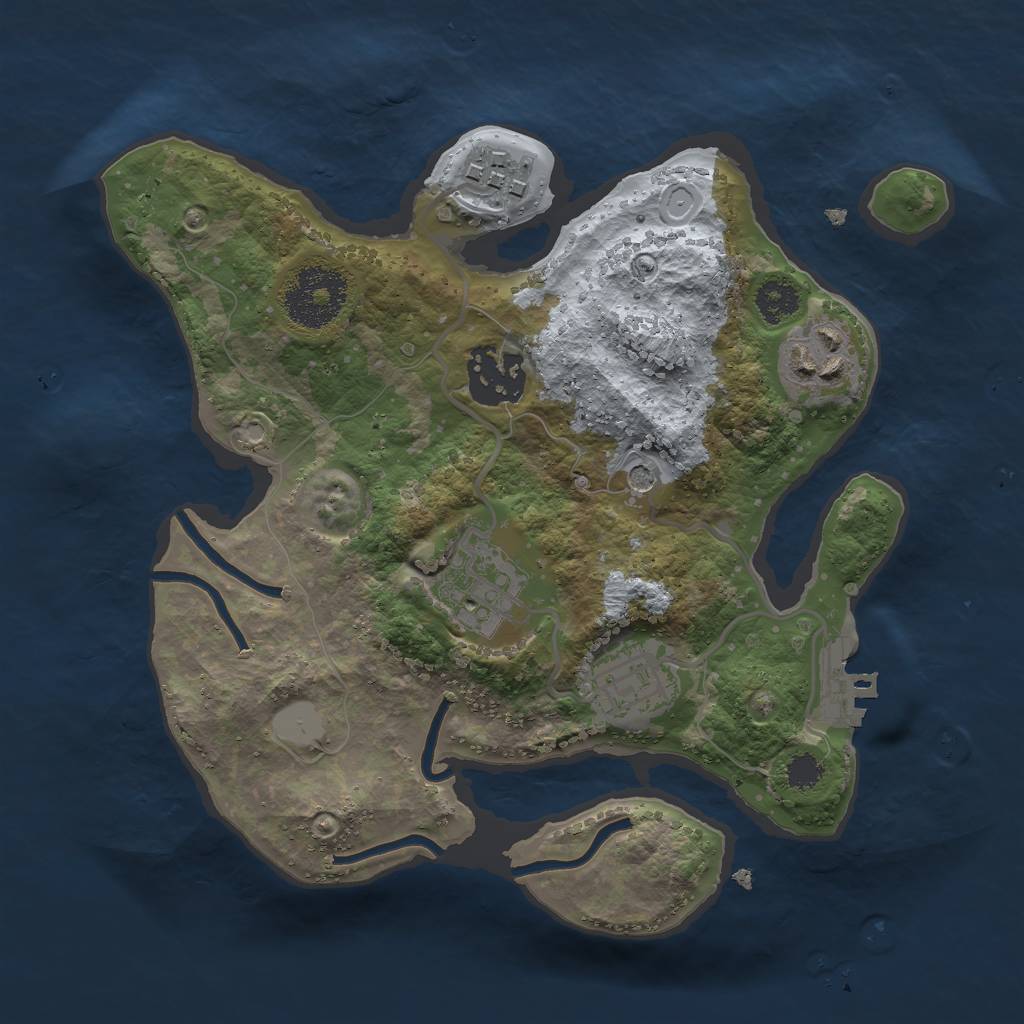 Rust Map: Procedural Map, Size: 2500, Seed: 29877230, 12 Monuments
