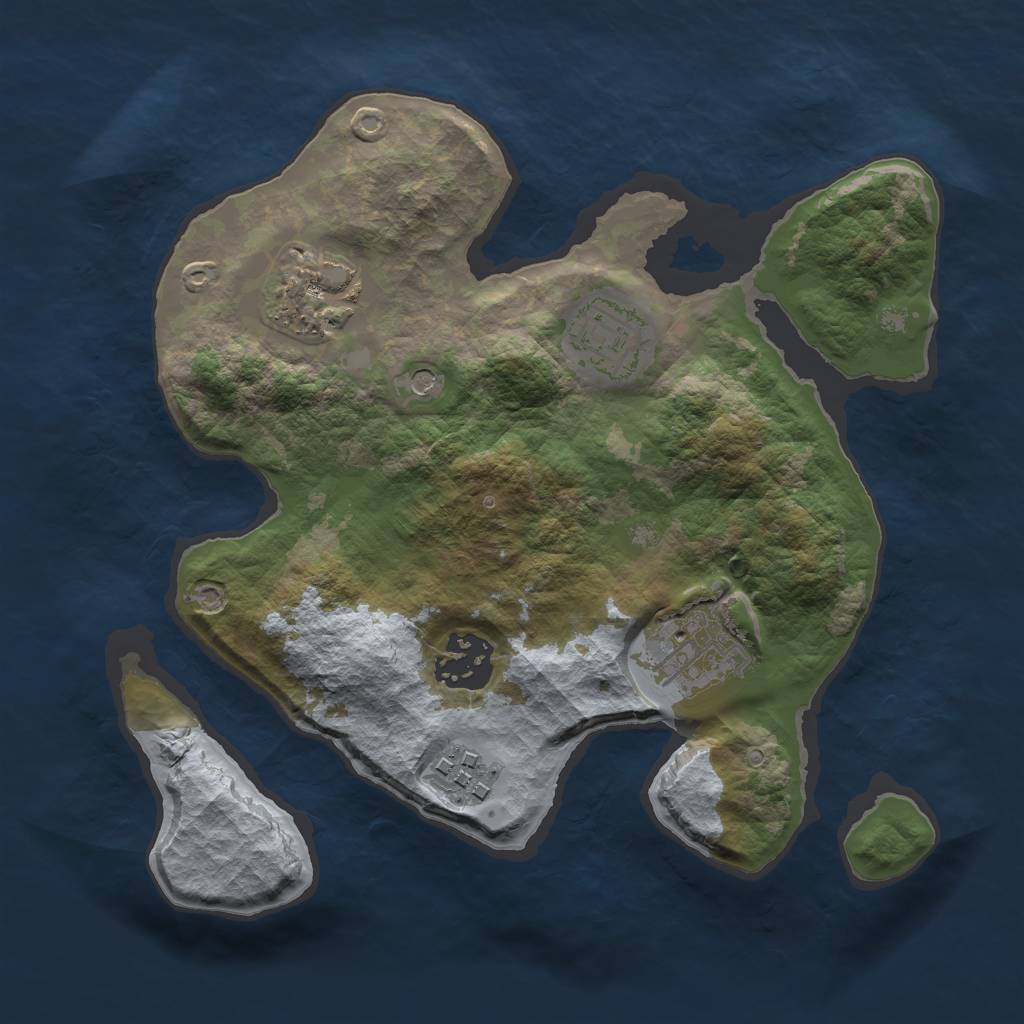 Rust Map: Barren, Size: 2600, Seed: 4567666, 8 Monuments