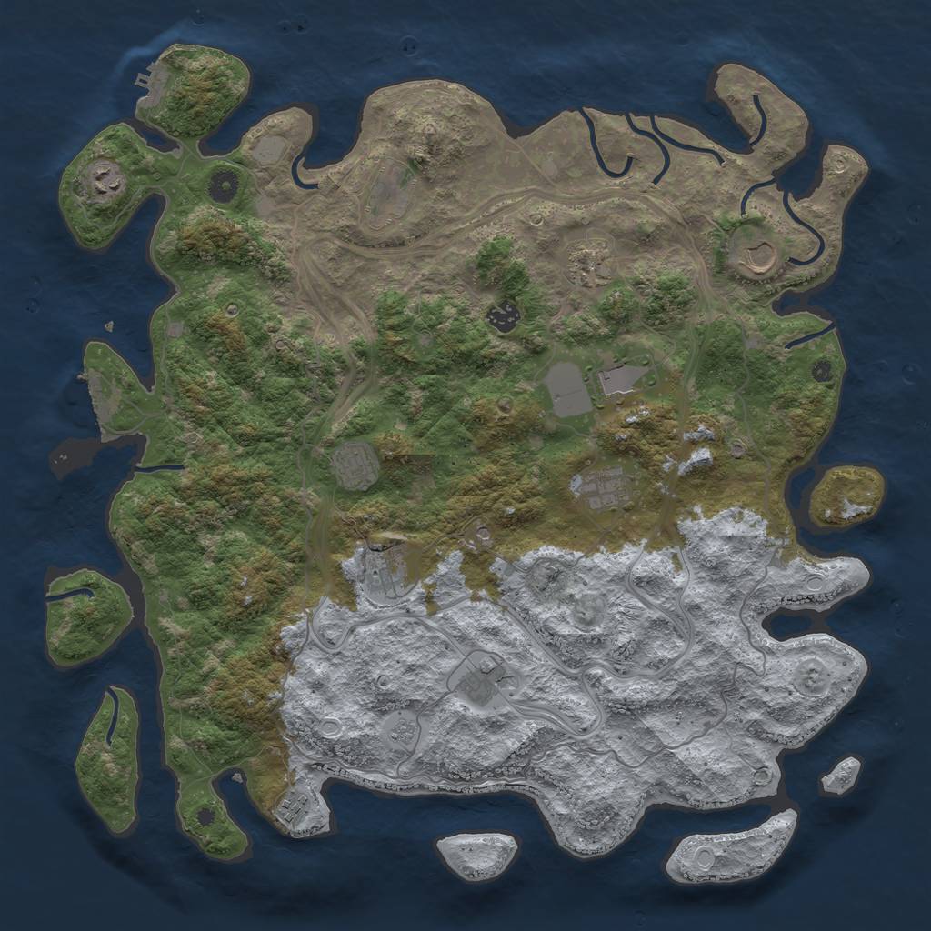 Rust Map: Procedural Map, Size: 4500, Seed: 1672064980, 20 Monuments