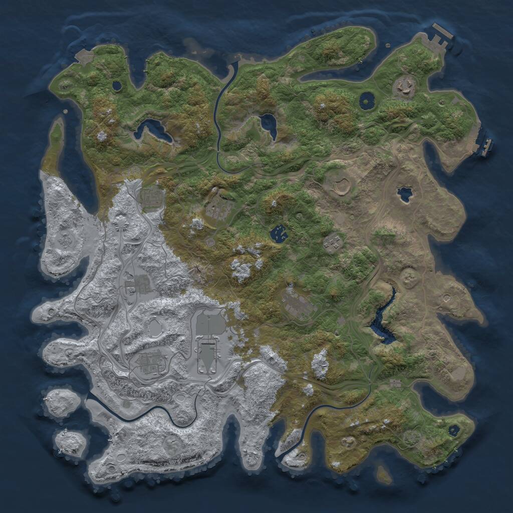 Rust Map: Procedural Map, Size: 4500, Seed: 79855213, 16 Monuments