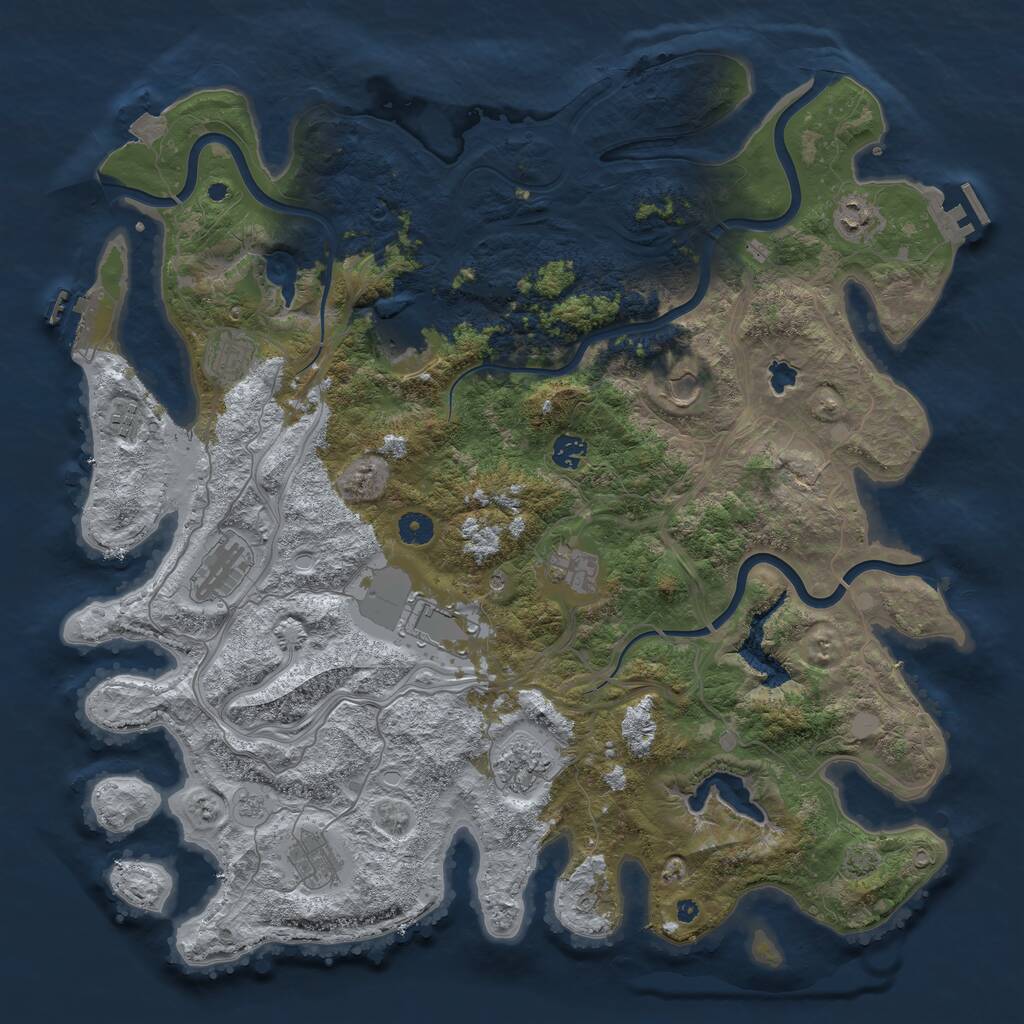 Rust Map: Procedural Map, Size: 4500, Seed: 79855213, 17 Monuments