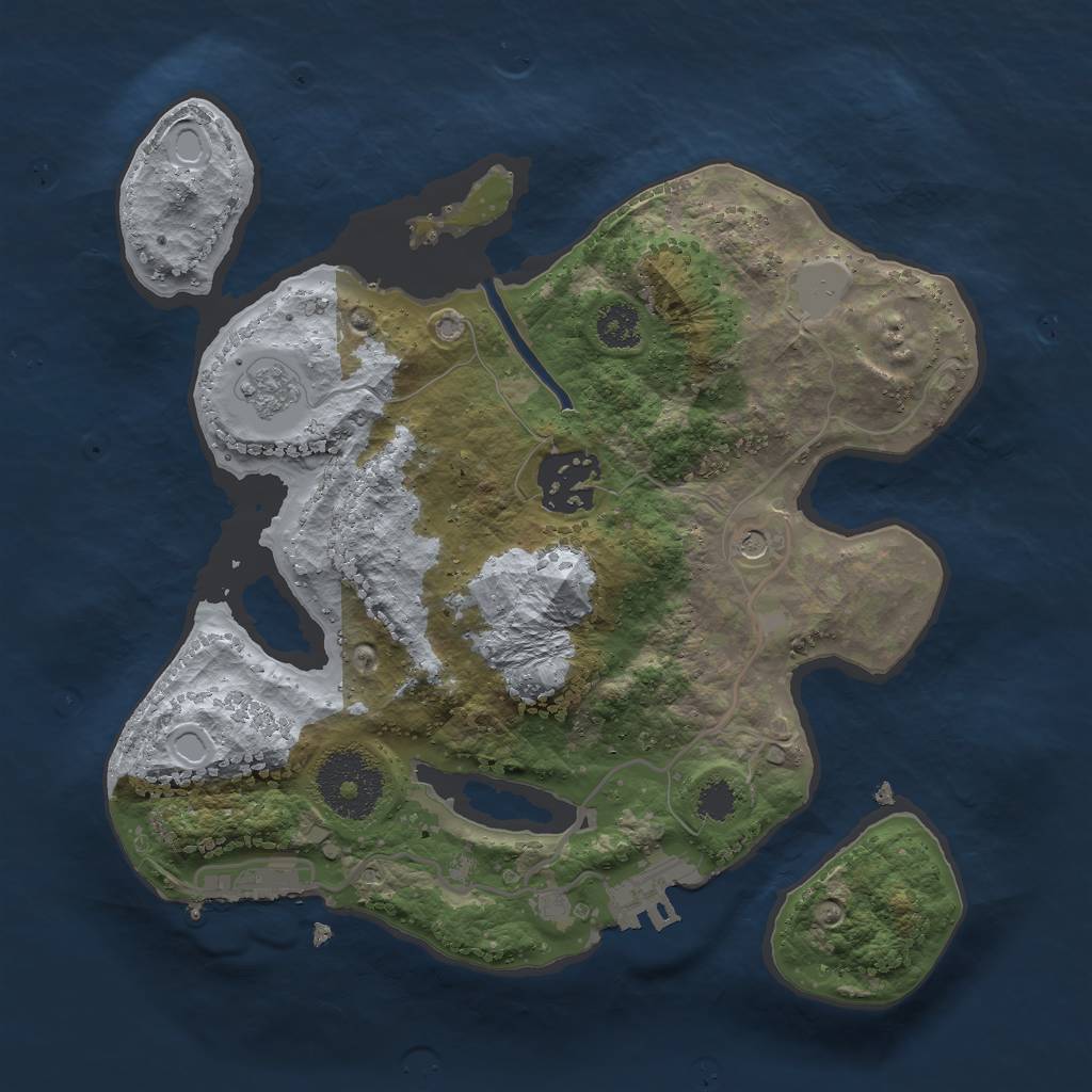 Rust Map: Procedural Map, Size: 2500, Seed: 241086625, 10 Monuments
