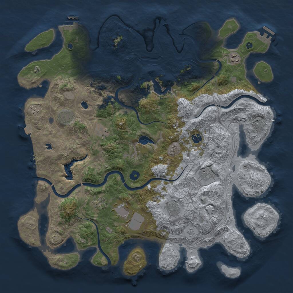 Rust Map: Procedural Map, Size: 4500, Seed: 764494367, 15 Monuments