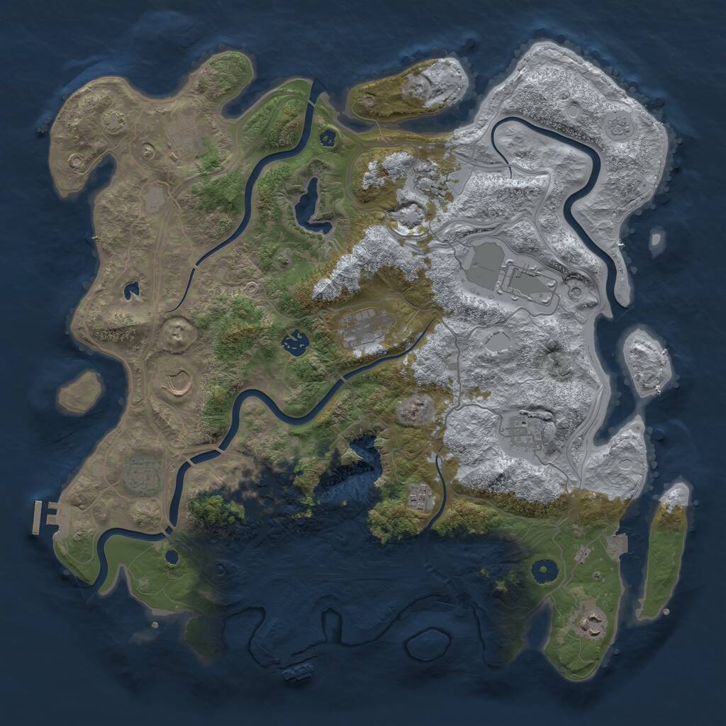 Rust Map: Procedural Map, Size: 4300, Seed: 1622835228, 17 Monuments