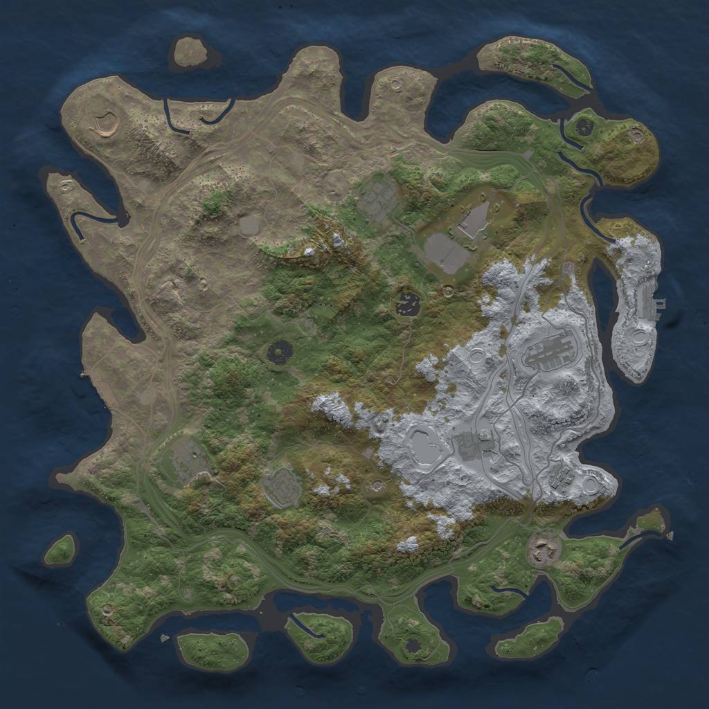Rust Map: Procedural Map, Size: 4250, Seed: 393743385, 18 Monuments