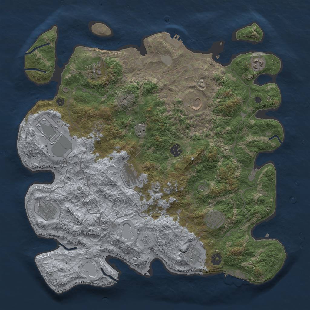 Rust Map: Procedural Map, Size: 4000, Seed: 210695167, 19 Monuments