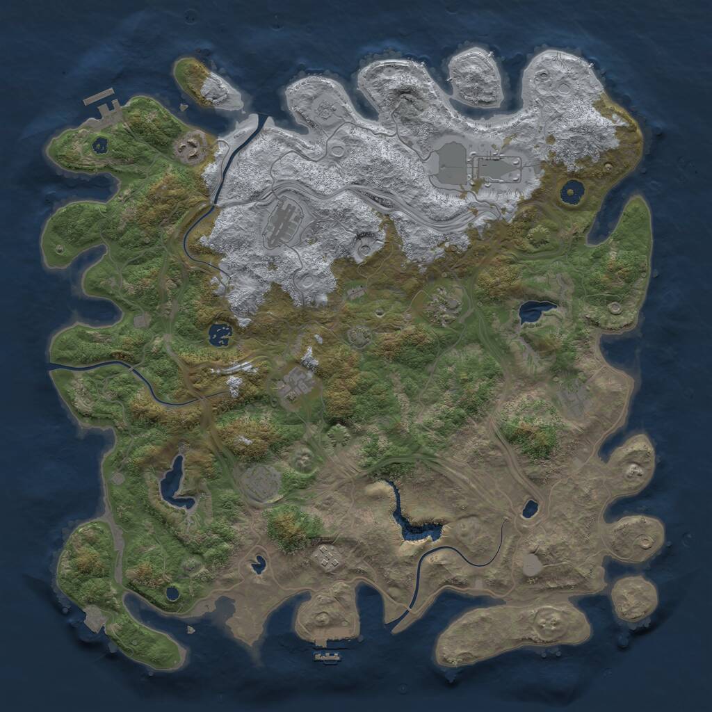 Rust Map: Procedural Map, Size: 4500, Seed: 1477670890, 15 Monuments