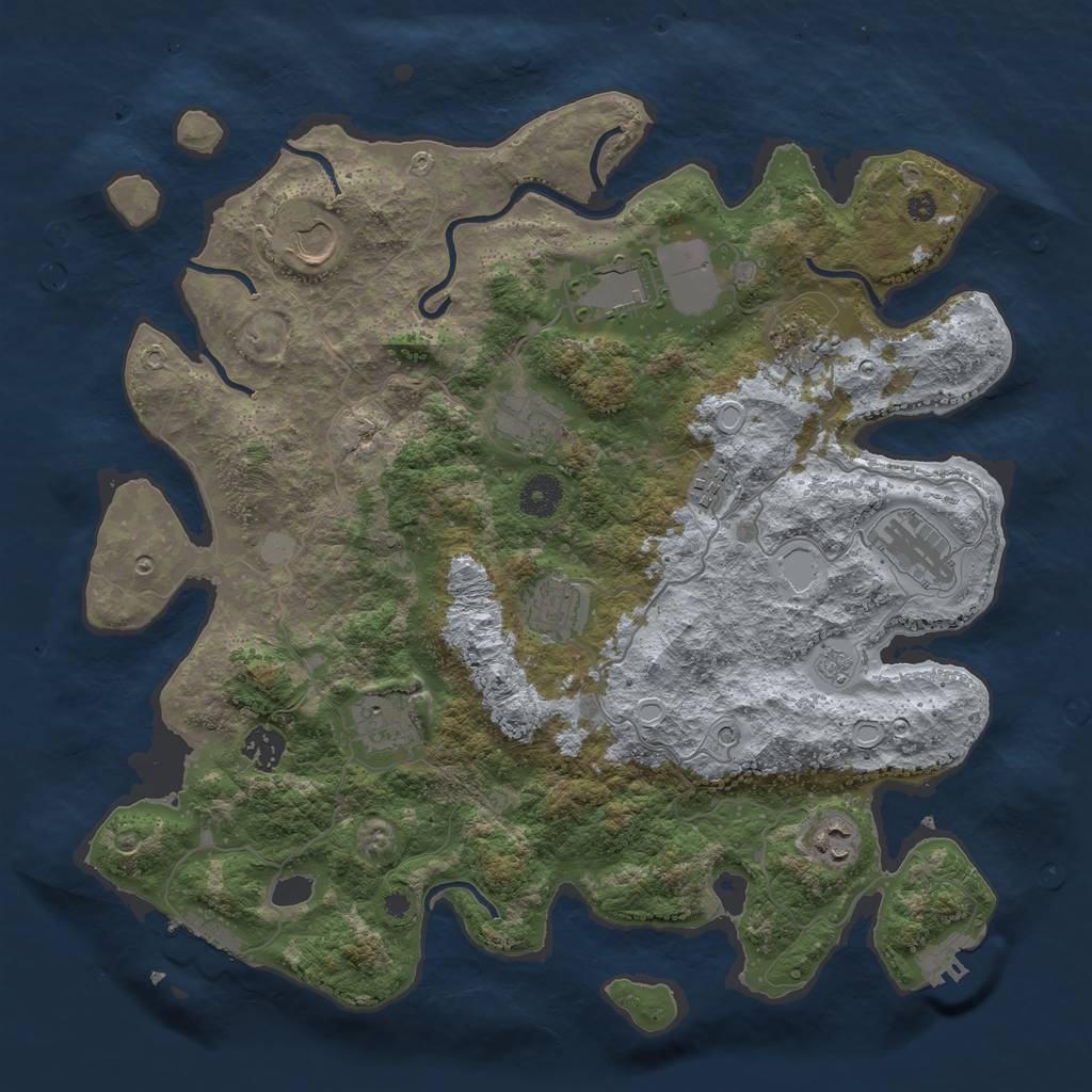 Rust Map: Procedural Map, Size: 3850, Seed: 96890002, 19 Monuments