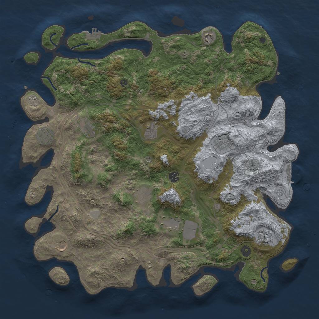 Rust Map: Procedural Map, Size: 4472, Seed: 72599299, 20 Monuments