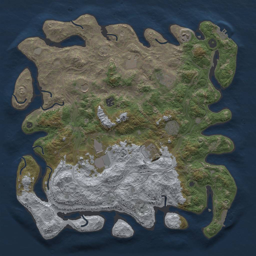 Rust Map: Procedural Map, Size: 4300, Seed: 204899656, 18 Monuments