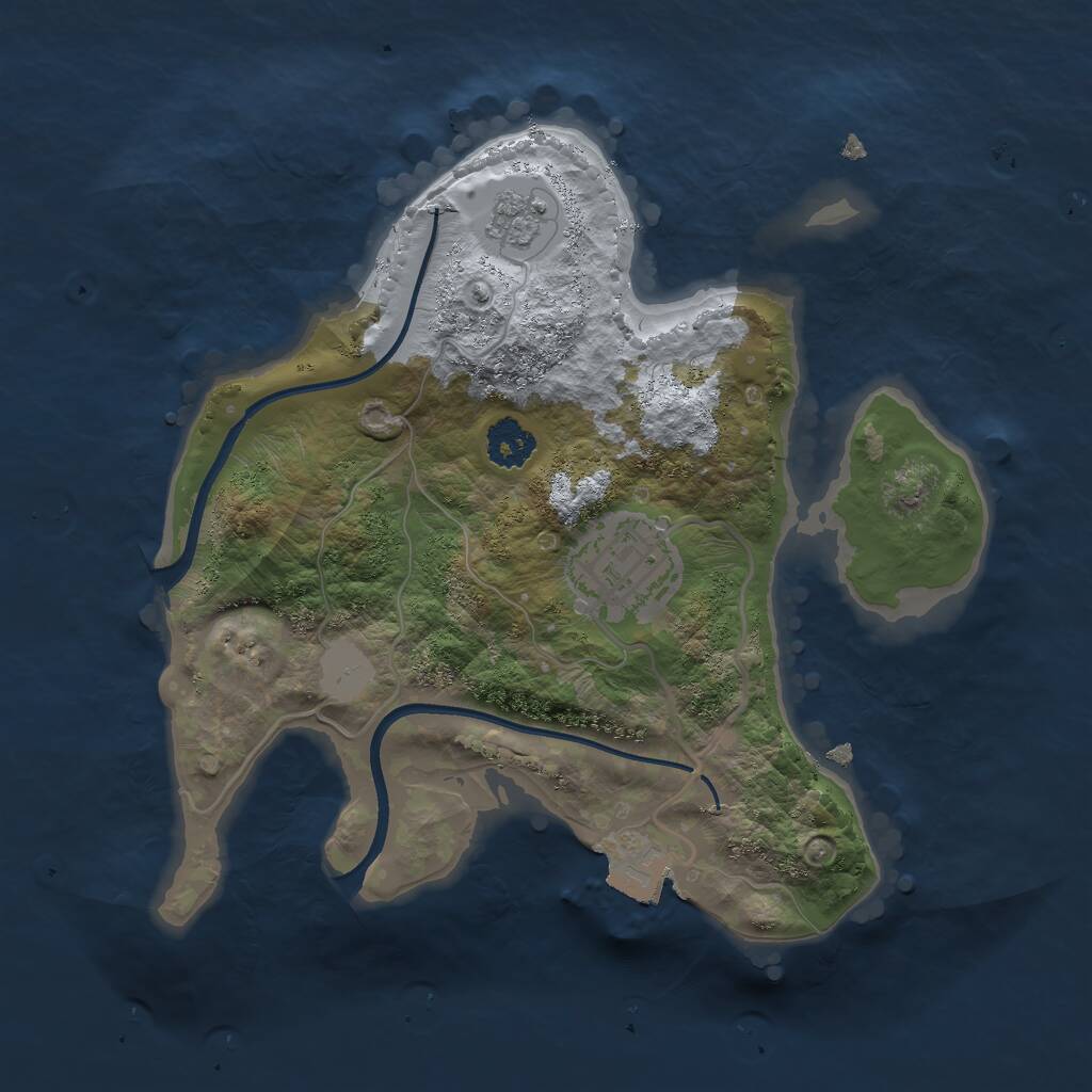 Rust Map: Procedural Map, Size: 2250, Seed: 9202957, 3 Monuments
