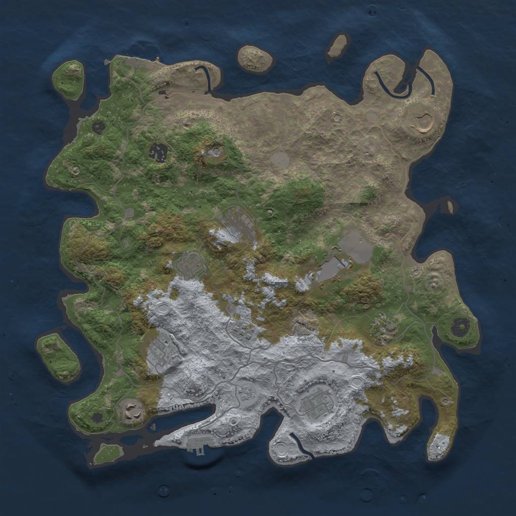 Rust Map: Procedural Map, Size: 4000, Seed: 1145266862, 19 Monuments