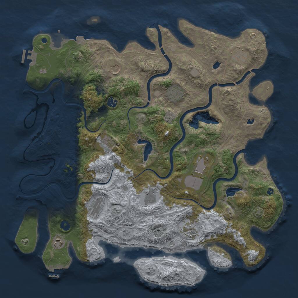 Rust Map: Procedural Map, Size: 4500, Seed: 13373232, 17 Monuments
