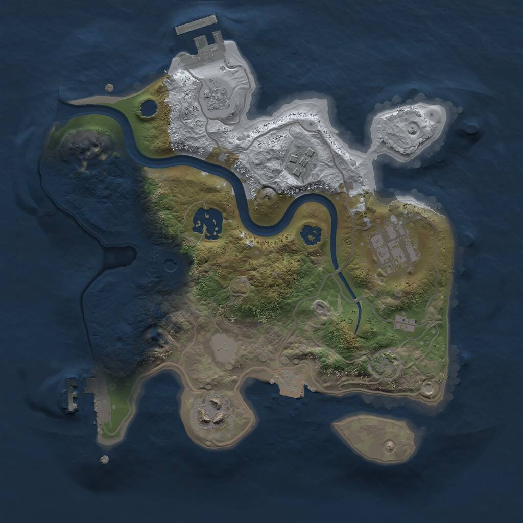Rust Map: Procedural Map, Size: 2500, Seed: 83685925, 10 Monuments