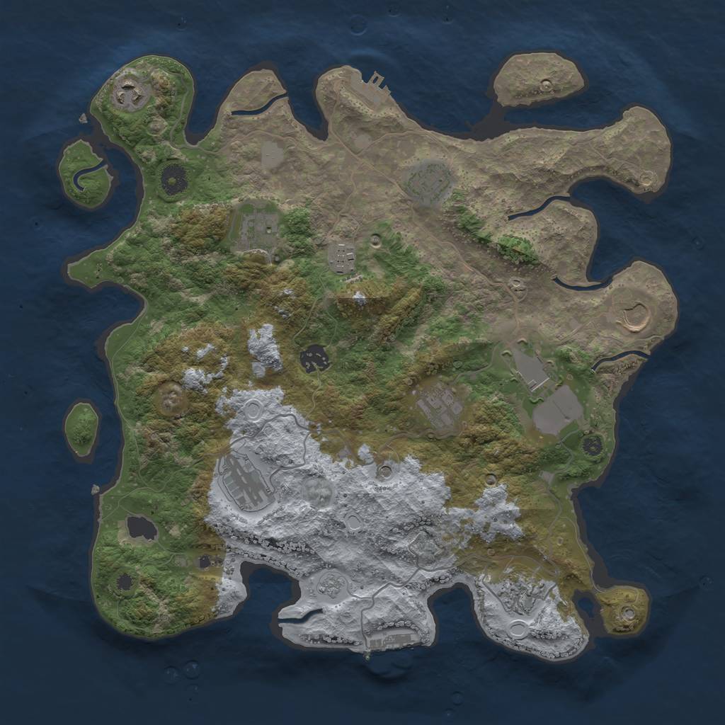 Rust Map: Procedural Map, Size: 3800, Seed: 89481, 19 Monuments