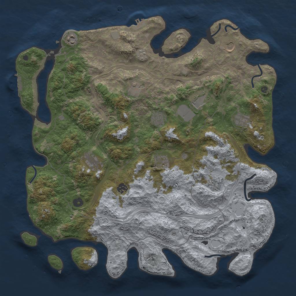 Rust Map: Procedural Map, Size: 4500, Seed: 14563, 20 Monuments