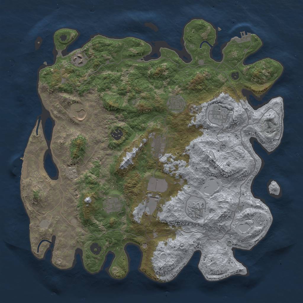 Rust Map: Procedural Map, Size: 4000, Seed: 497504559, 19 Monuments