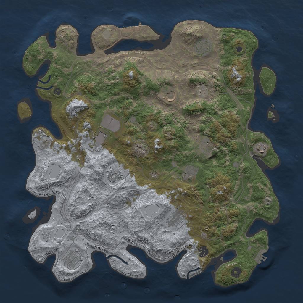 Rust Map: Procedural Map, Size: 4250, Seed: 57981837, 20 Monuments