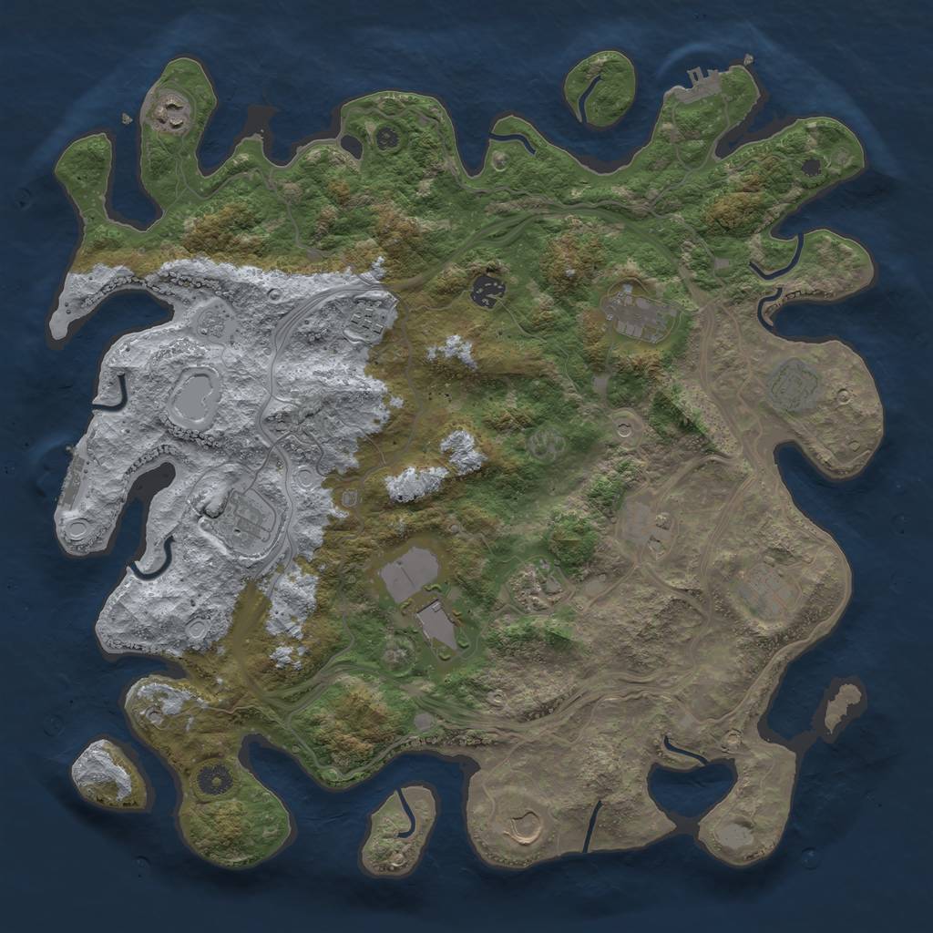 Rust Map: Procedural Map, Size: 4250, Seed: 164098226, 20 Monuments