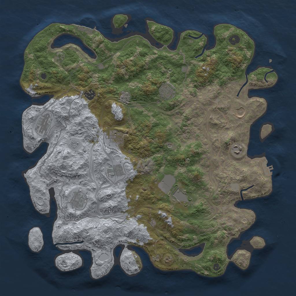 Rust Map: Procedural Map, Size: 4250, Seed: 1824496615, 19 Monuments