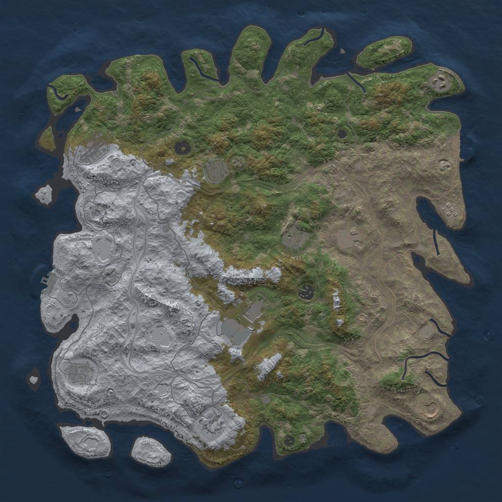 Rust Map: Procedural Map, Size: 4800, Seed: 1126536763, 20 Monuments