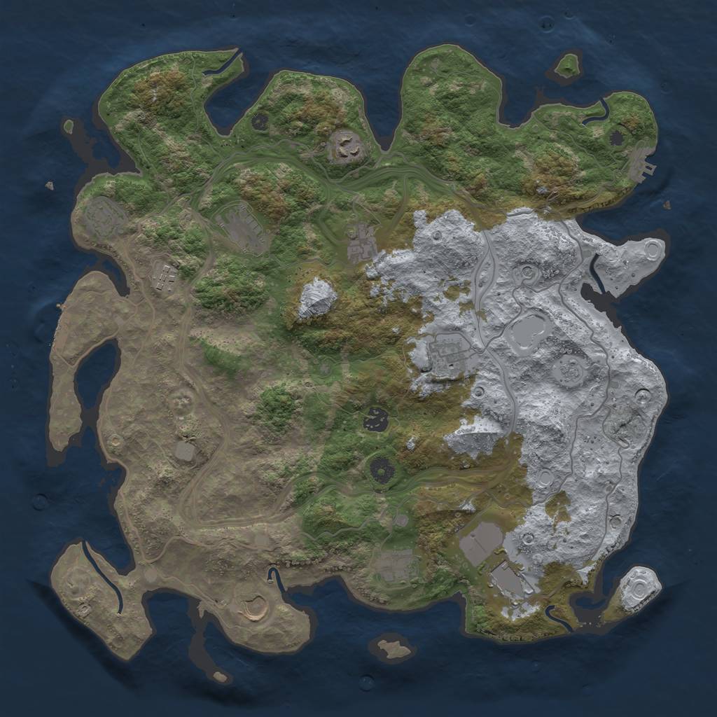 Rust Map: Procedural Map, Size: 4250, Seed: 83, 19 Monuments