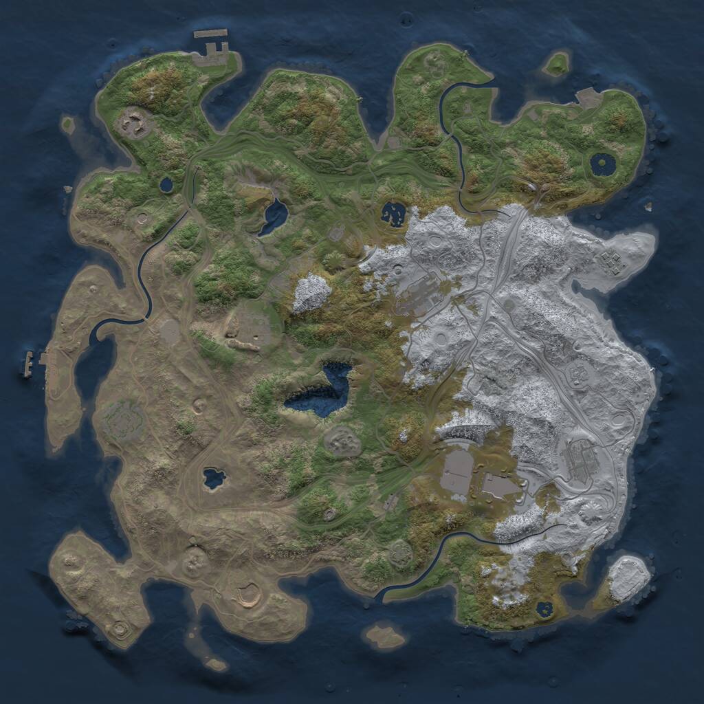Rust Map: Procedural Map, Size: 4250, Seed: 83, 15 Monuments