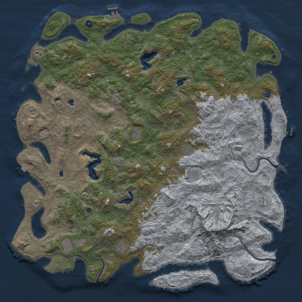 Rust Map: Procedural Map, Size: 6000, Seed: 1145141919, 17 Monuments