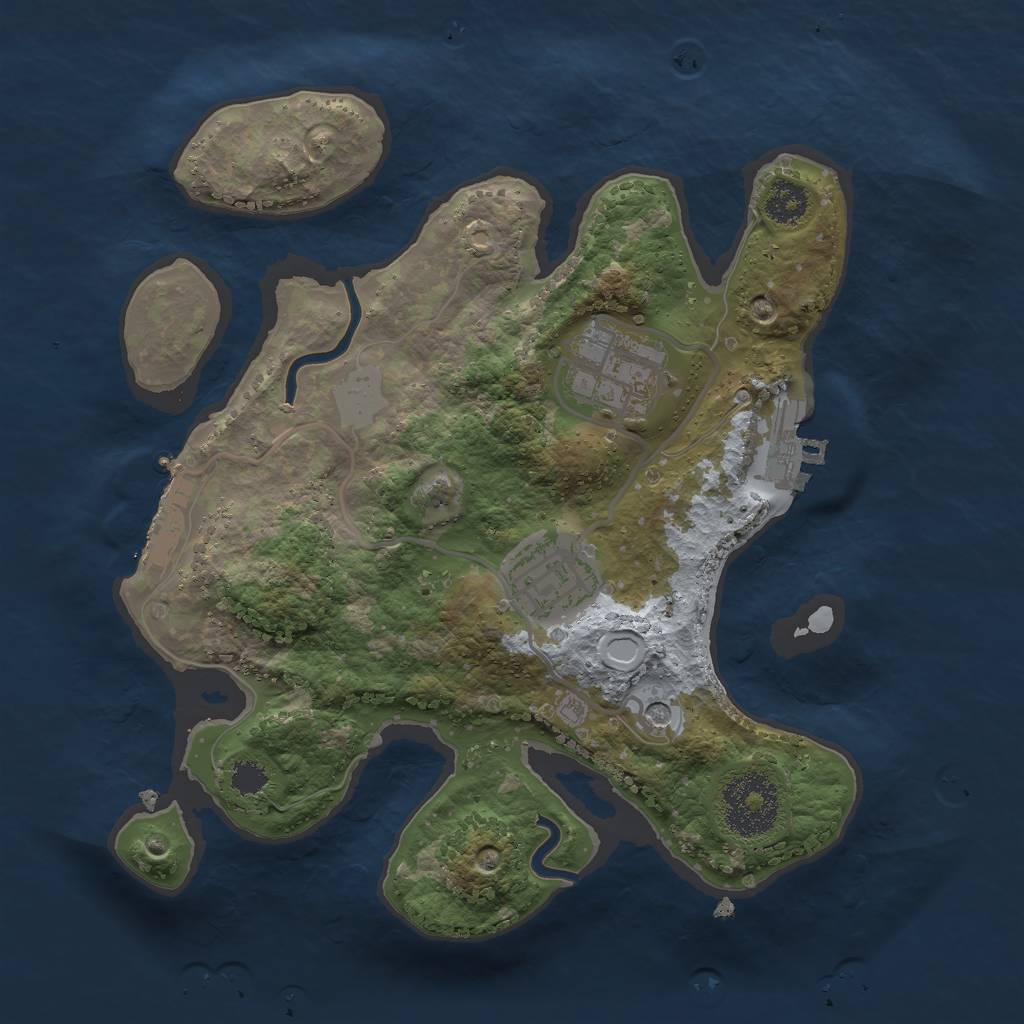 Rust Map: Procedural Map, Size: 2500, Seed: 432124, 10 Monuments