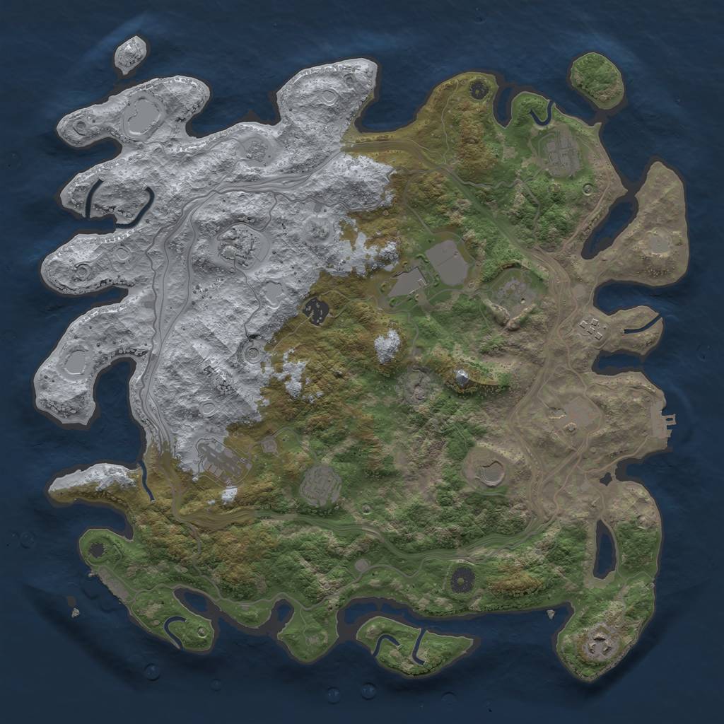 Rust Map: Procedural Map, Size: 4250, Seed: 341536144, 20 Monuments