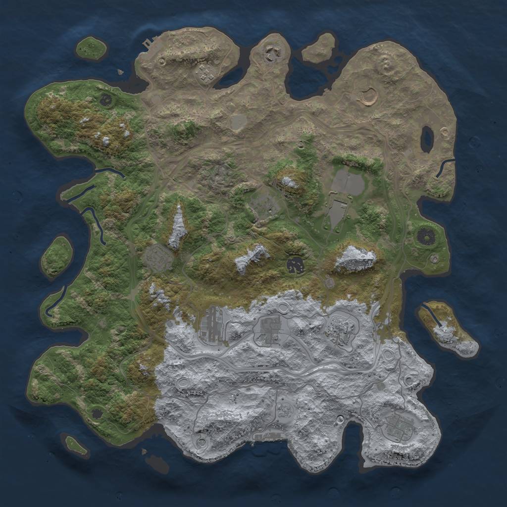 Rust Map: Procedural Map, Size: 4250, Seed: 852719624, 20 Monuments