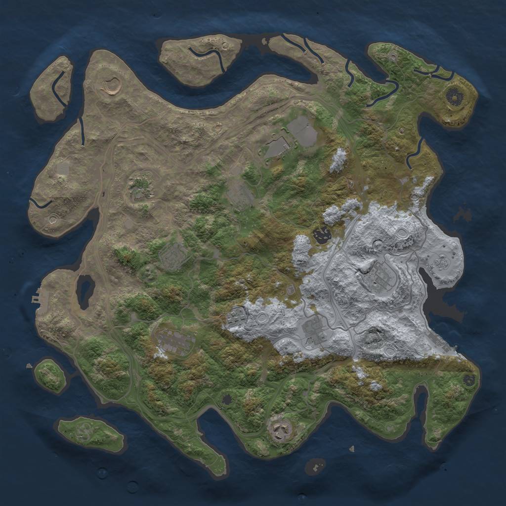 Rust Map: Procedural Map, Size: 4300, Seed: 698992200, 20 Monuments