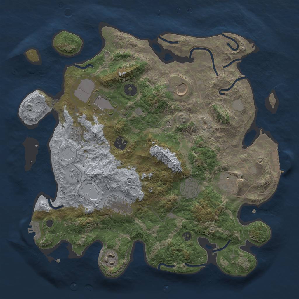 Rust Map: Procedural Map, Size: 3500, Seed: 1666465678, 17 Monuments