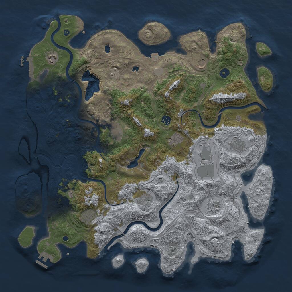 Rust Map: Procedural Map, Size: 4569, Seed: 1711, 17 Monuments