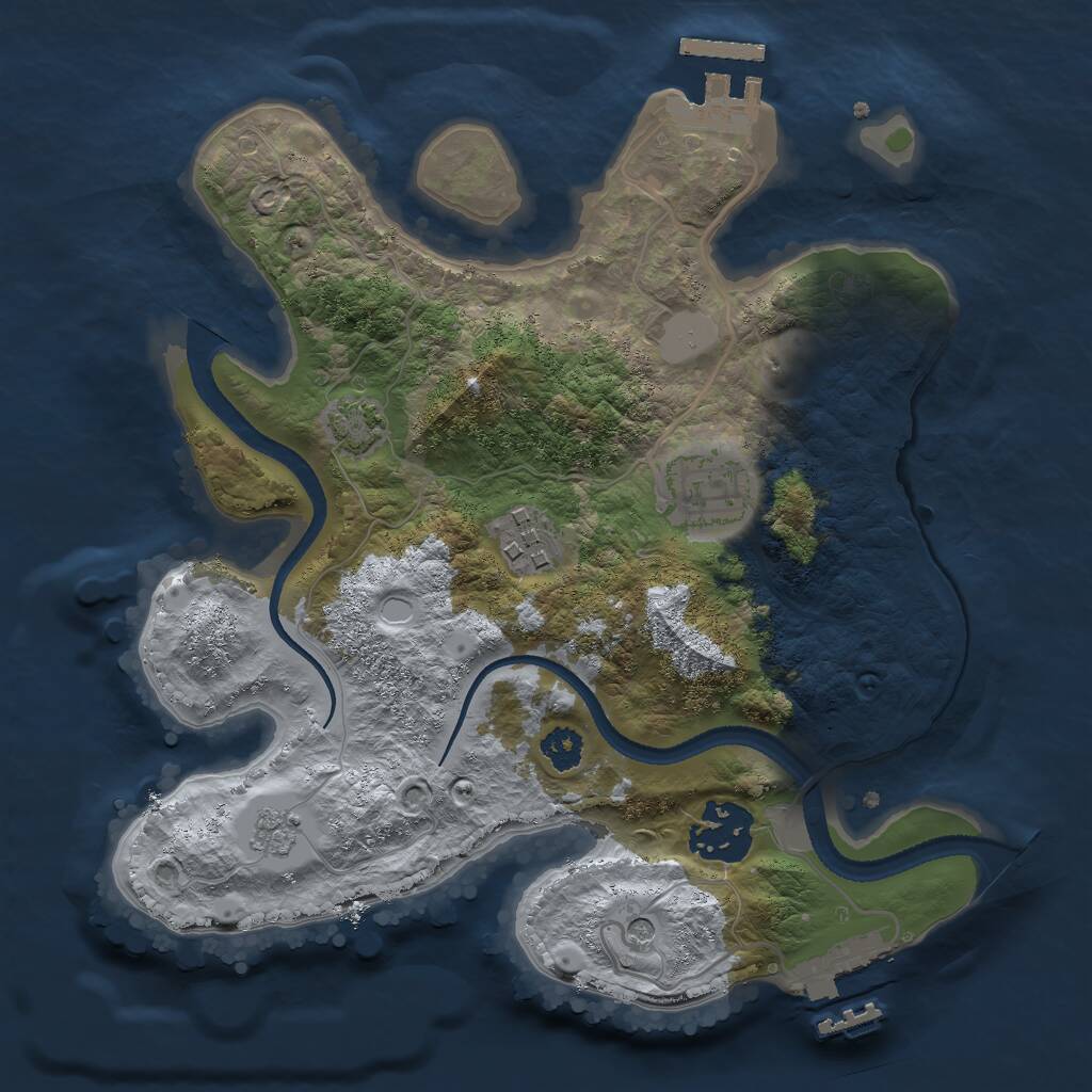 Rust Map: Procedural Map, Size: 2600, Seed: 249921089, 9 Monuments