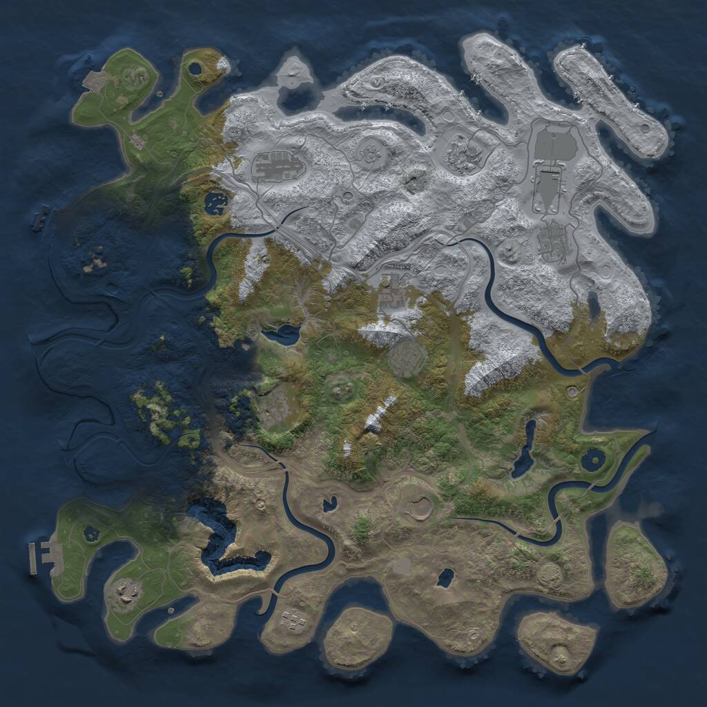 Rust Map: Procedural Map, Size: 4500, Seed: 2015339603, 17 Monuments