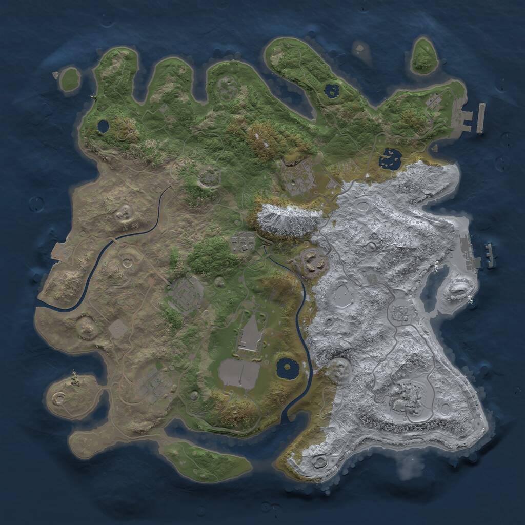 Rust Map: Procedural Map, Size: 3500, Seed: 787595846, 14 Monuments