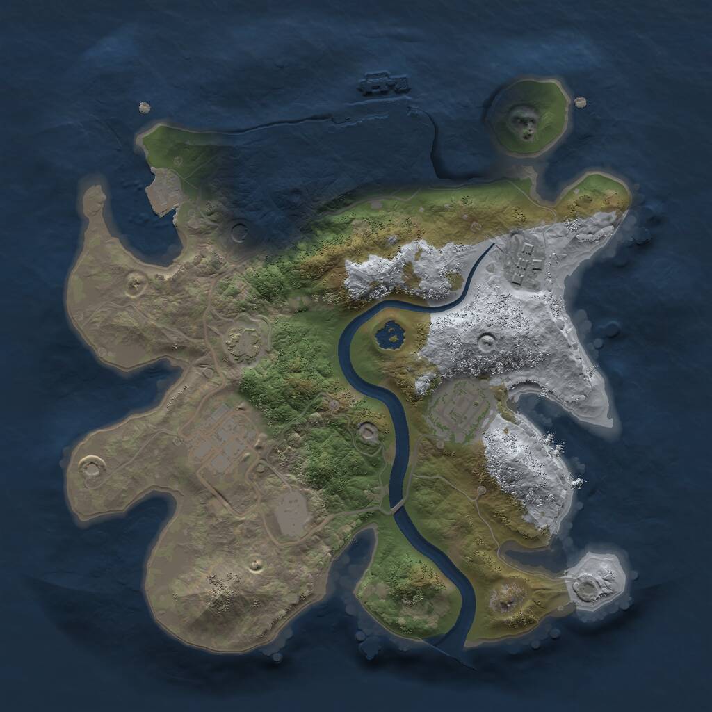 Rust Map: Procedural Map, Size: 2500, Seed: 20900, 7 Monuments