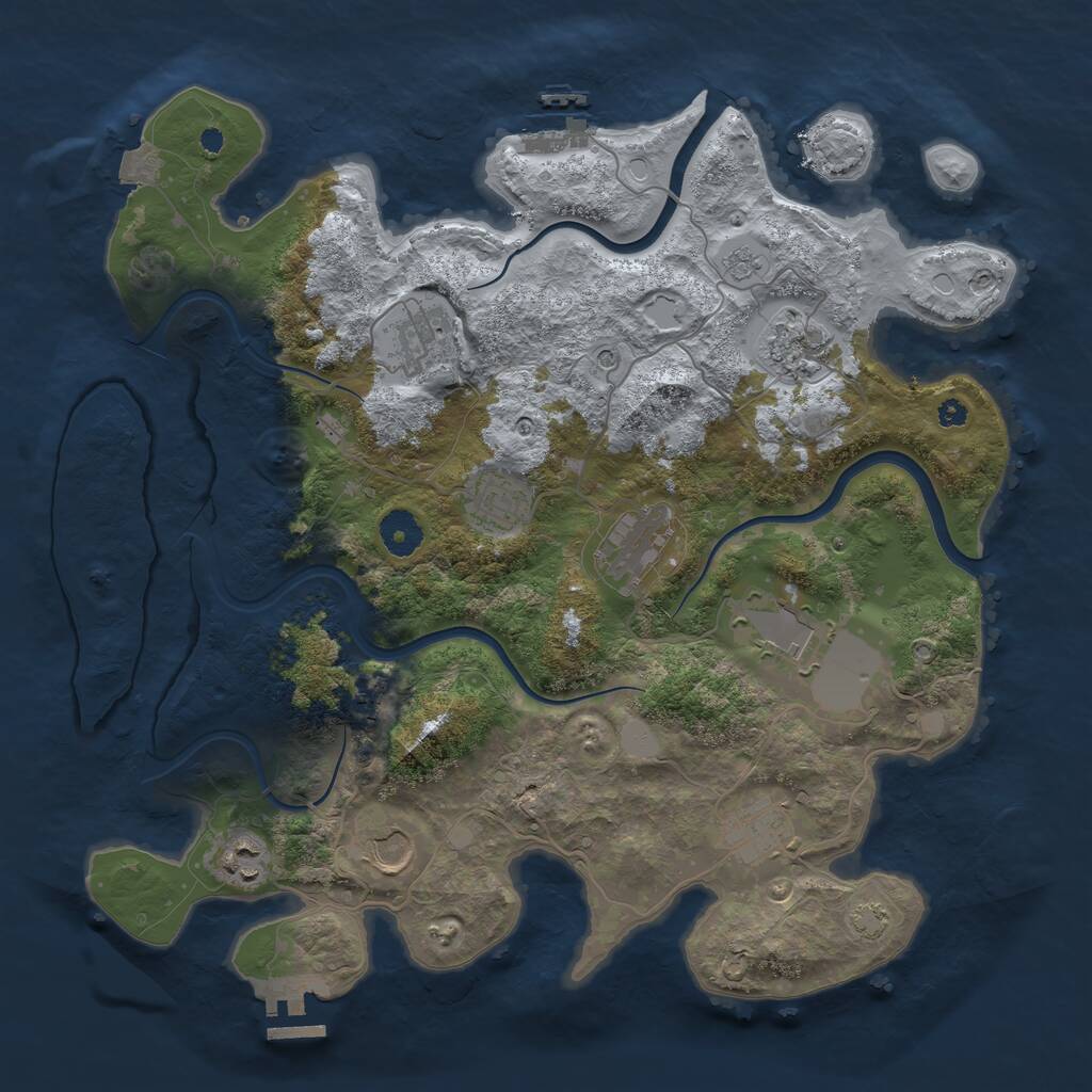 Rust Map: Procedural Map, Size: 3750, Seed: 13776, 15 Monuments